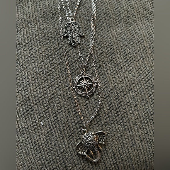 NWOT Women Multi-layer Long Chain Pendant Crystal Choker Necklace Jewelry - Picture 8 of 11